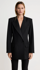 One Button Asymmetrical Blazer