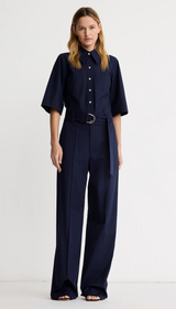 3/4 Sleeve Point Collar Shirt