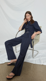 3/4 Sleeve Point Collar Shirt