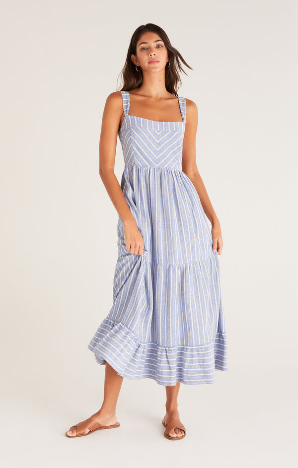 Ayla Striped Midi Dress