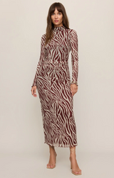 Sevilla Zebra Mesh Midi Dress