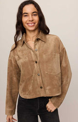 All Day Cropped Suede Jacket