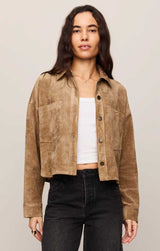 All Day Cropped Suede Jacket