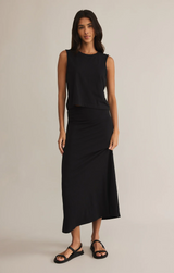 Delavine Textured Midi Skirt