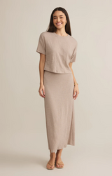 Delavine Textured Midi Skirt