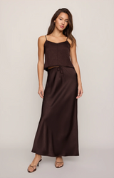Viva Satin Midi Skirt