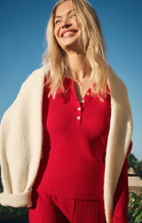 Pointelle Long Sleeve Top