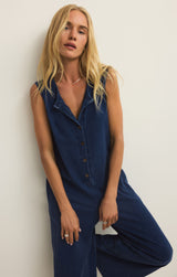 Fiona Jersey Denim Jumpsuit