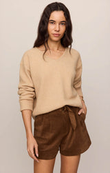Ivory Faux Suede Short