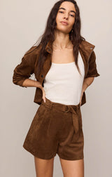 Ivory Faux Suede Short