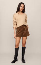 Ivory Faux Suede Short