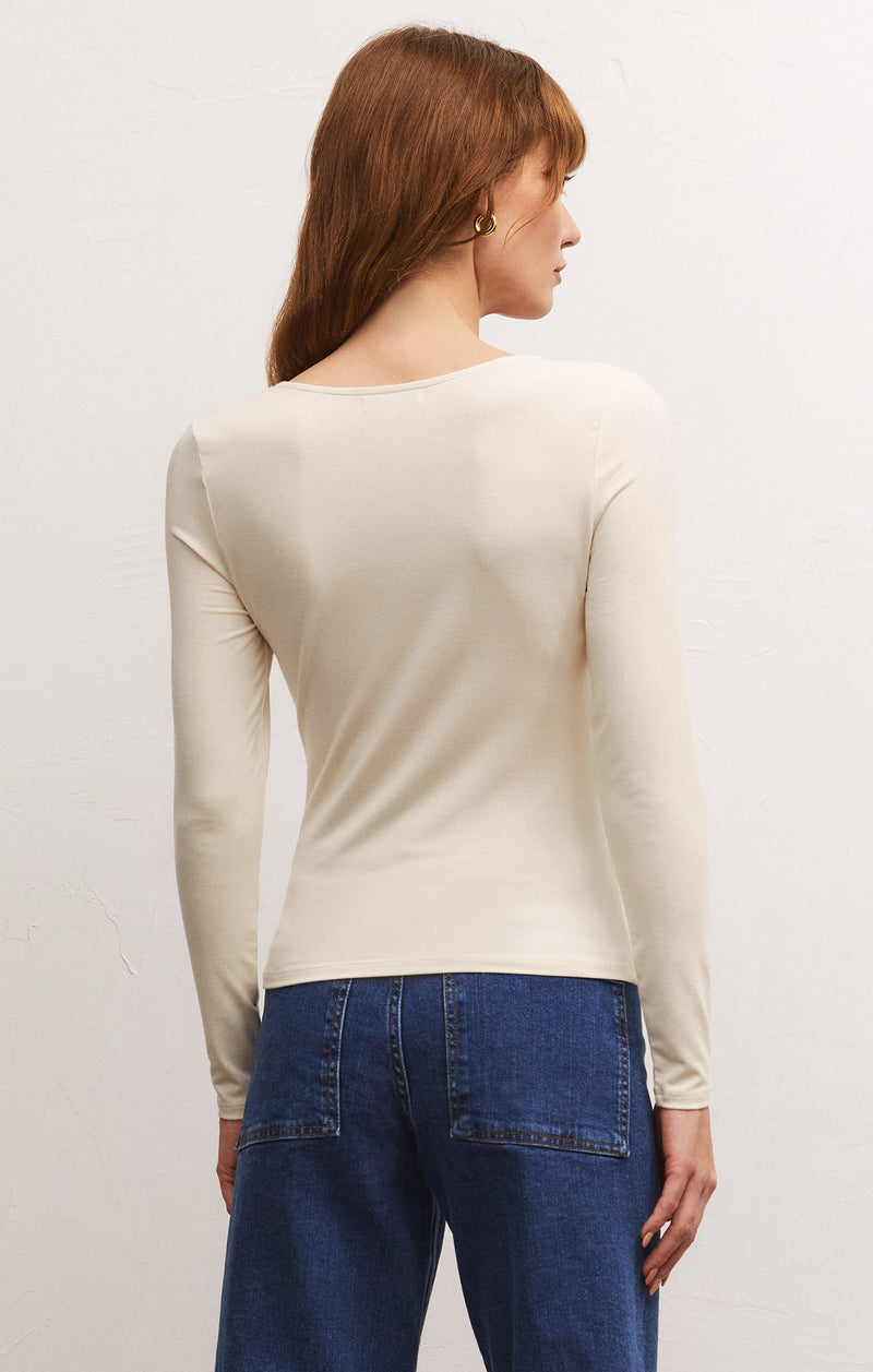 Mara Knotted Long Sleeve Top