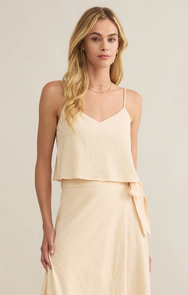 Sabel Textured Cotton Crop Tank