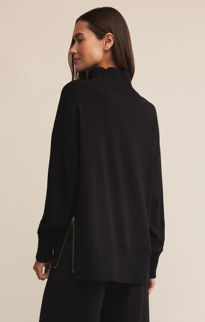 Sable Luxe Mock Neck Top