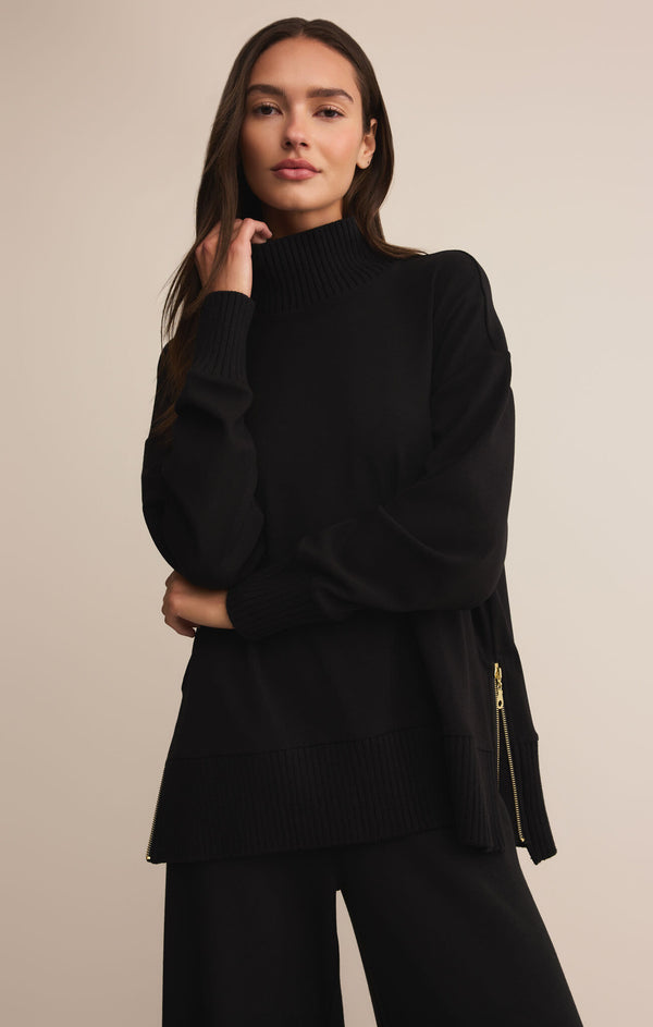 Sable Luxe Mock Neck Top