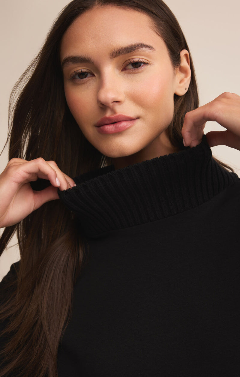 Sable Luxe Mock Neck Top