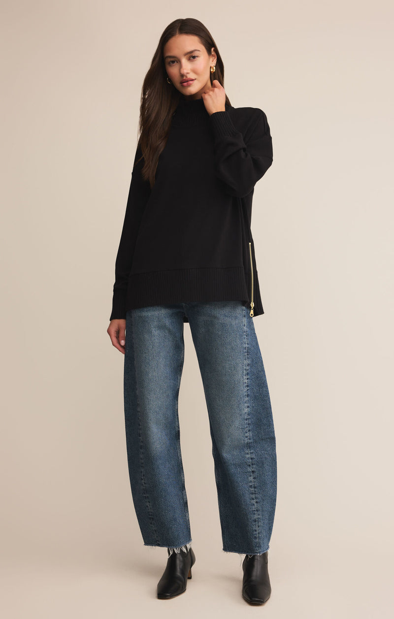 Sable Luxe Mock Neck Top