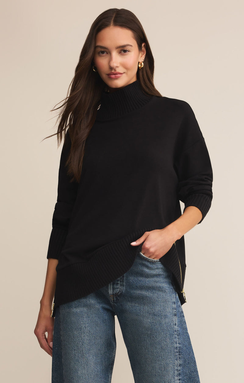 Sable Luxe Mock Neck Top
