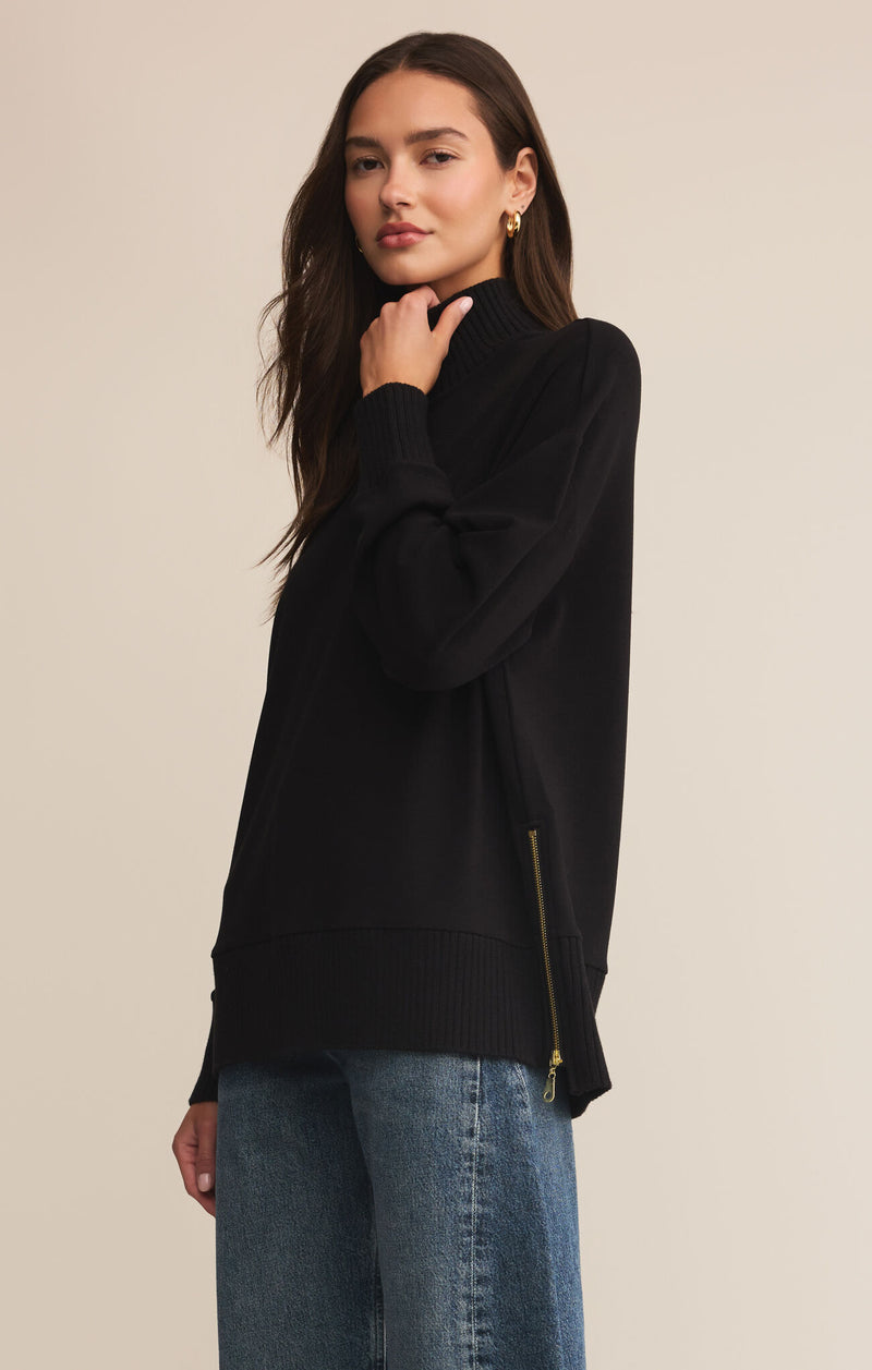 Sable Luxe Mock Neck Top