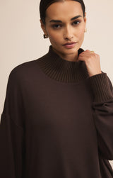 Sable Luxe Mock Neck Top