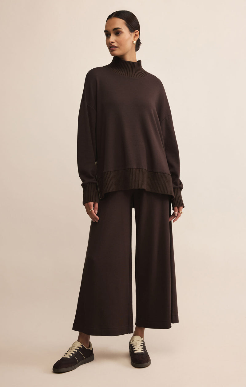 Sable Luxe Mock Neck Top