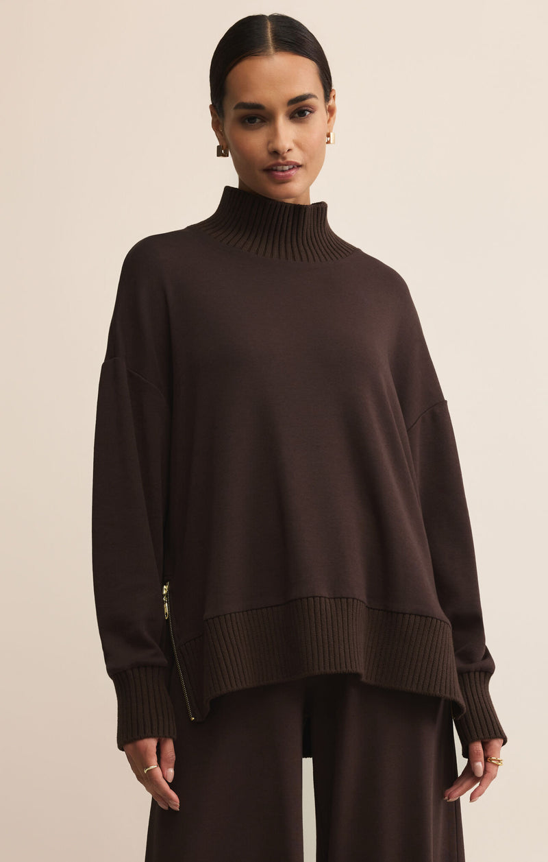 Sable Luxe Mock Neck Top
