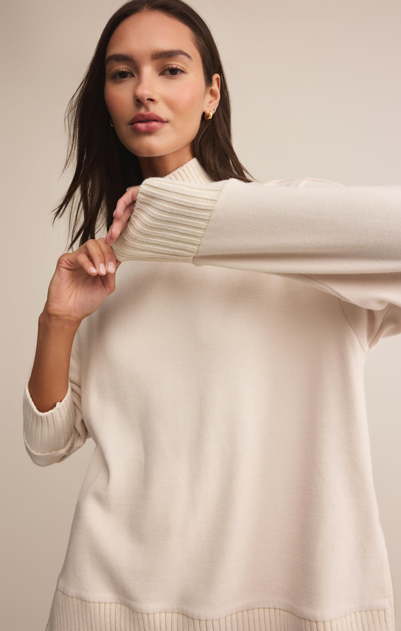 Sable Luxe Mock Neck Top