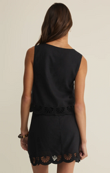 Charlene Embroidered Linen Top