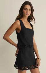 Charlene Embroidered Linen Top