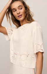 Daya Embroidered Linen Top
