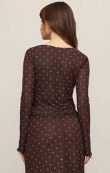 Amara Polka Dot Mesh Top