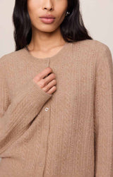Medina Cable Knit Pointelle Cardigan