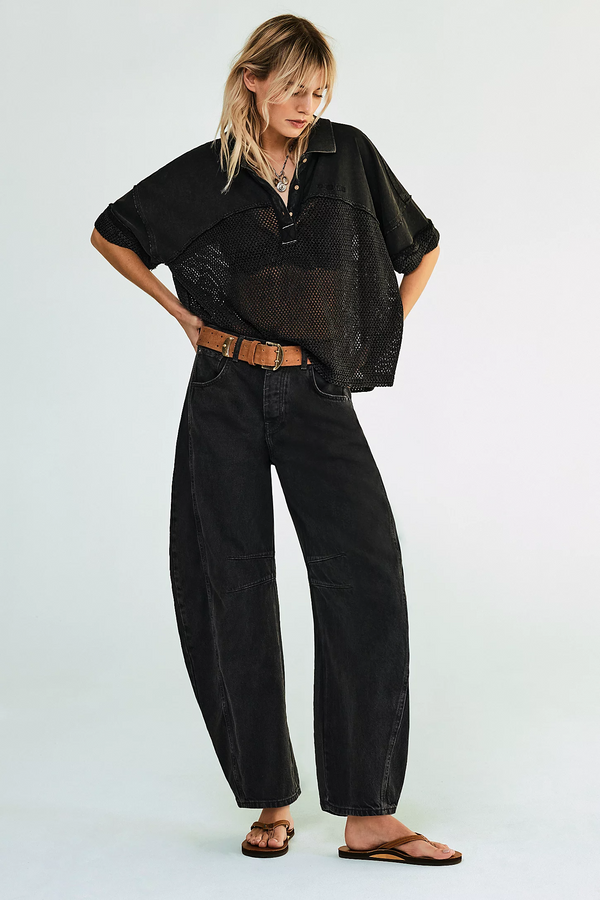 Good Luck Mid-Rise Barrel Jeans