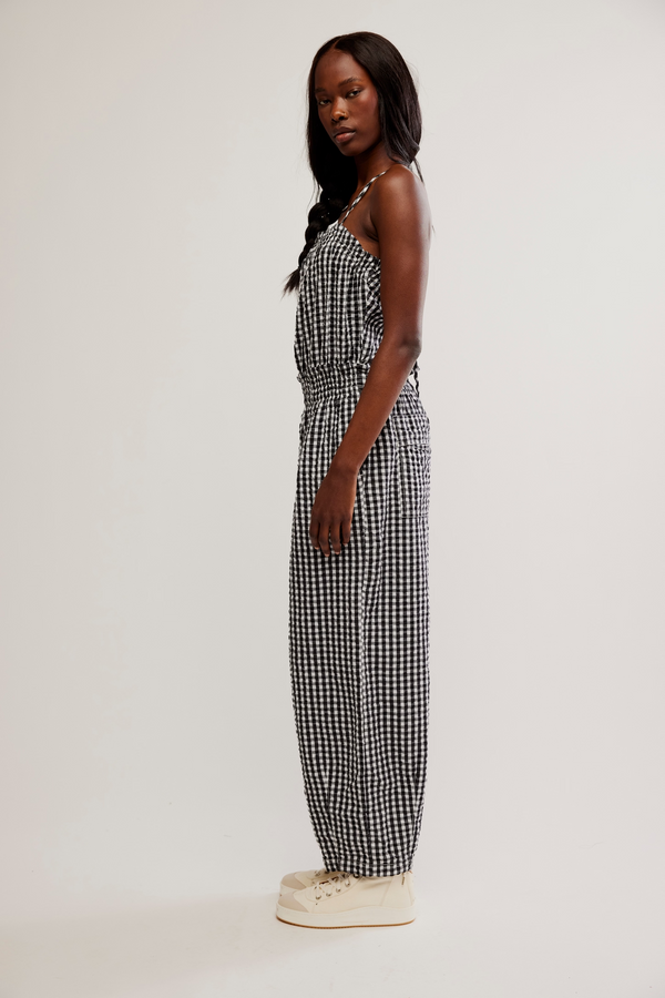 Retro Heatwave Gingham Jumpsuit