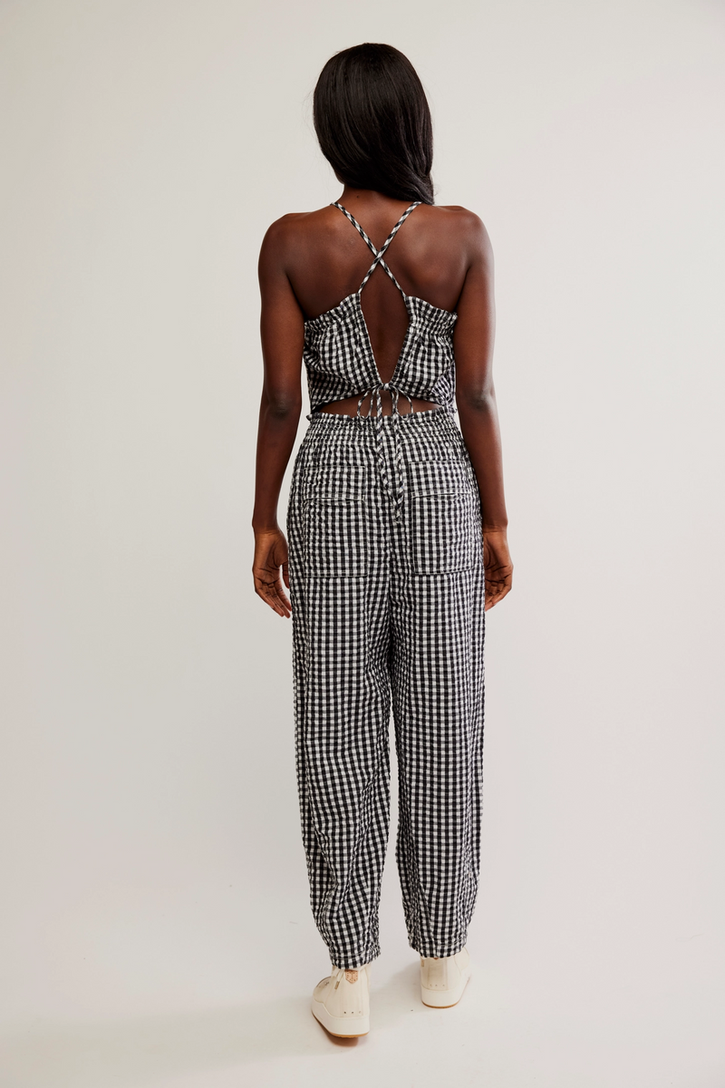 Retro Heatwave Gingham Jumpsuit