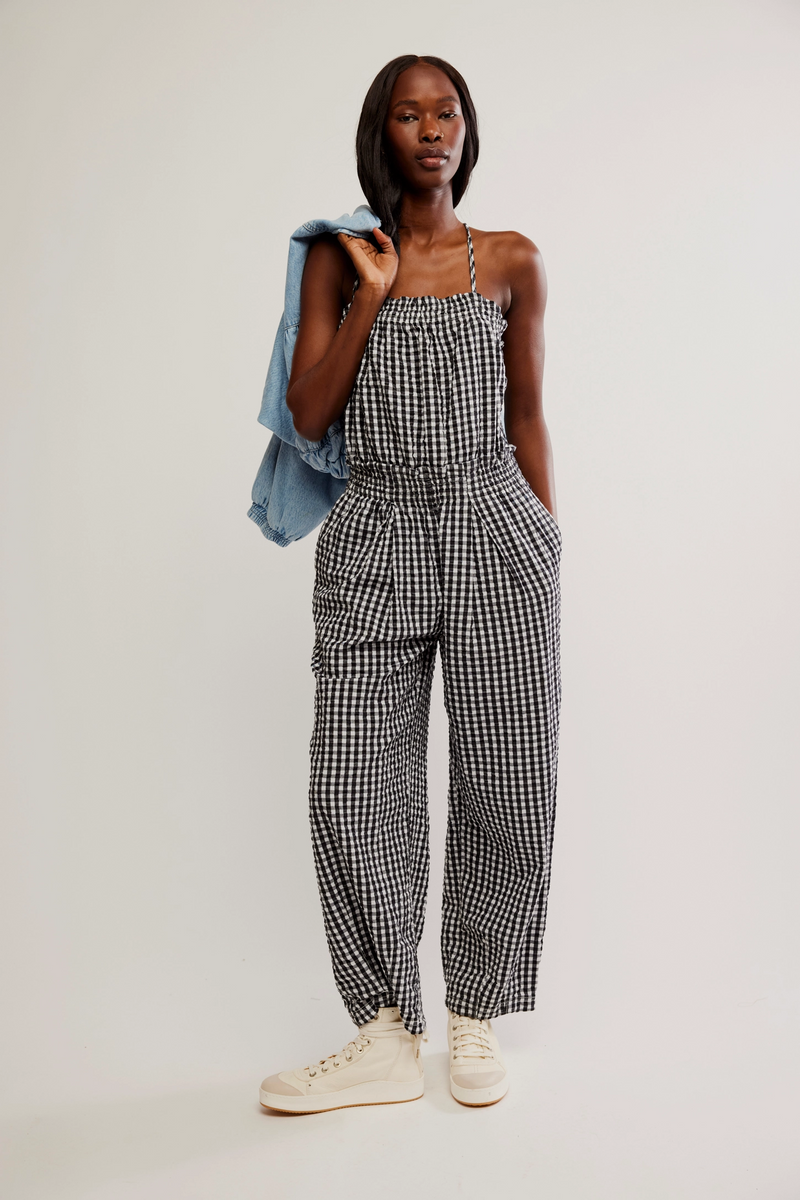 Retro Heatwave Gingham Jumpsuit