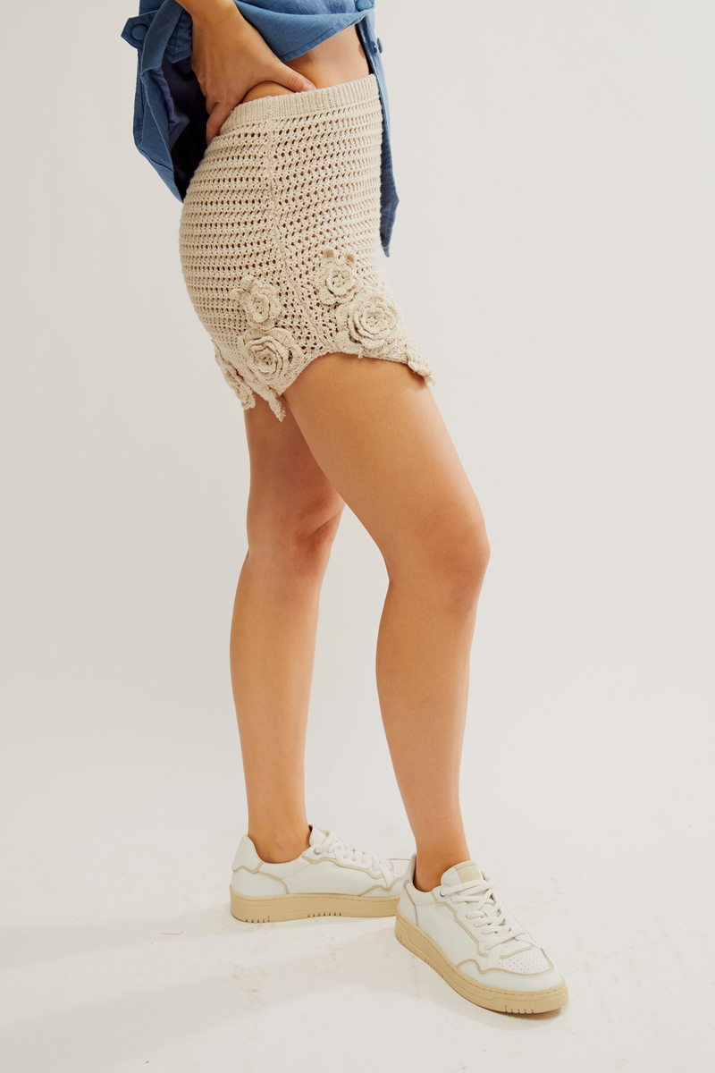 Flora Crochet Mini Skirt