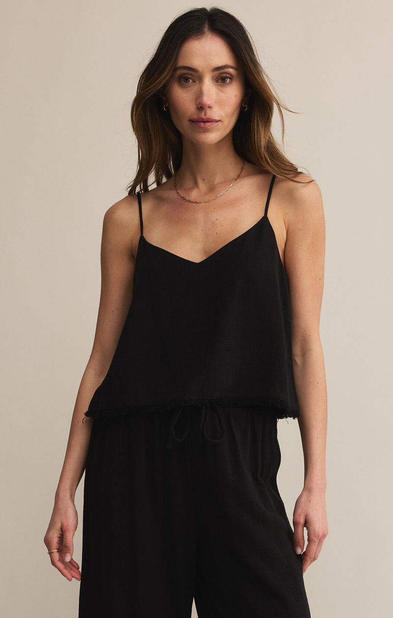 Sabel Cropped Linen Tank