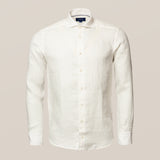 White Linen Twill Contemporary Shirt