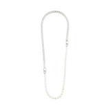 Precious curb chain & freshwater pearl necklace