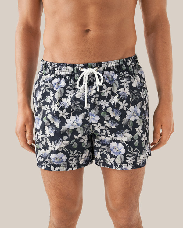 Navy Floral Swim Shorts