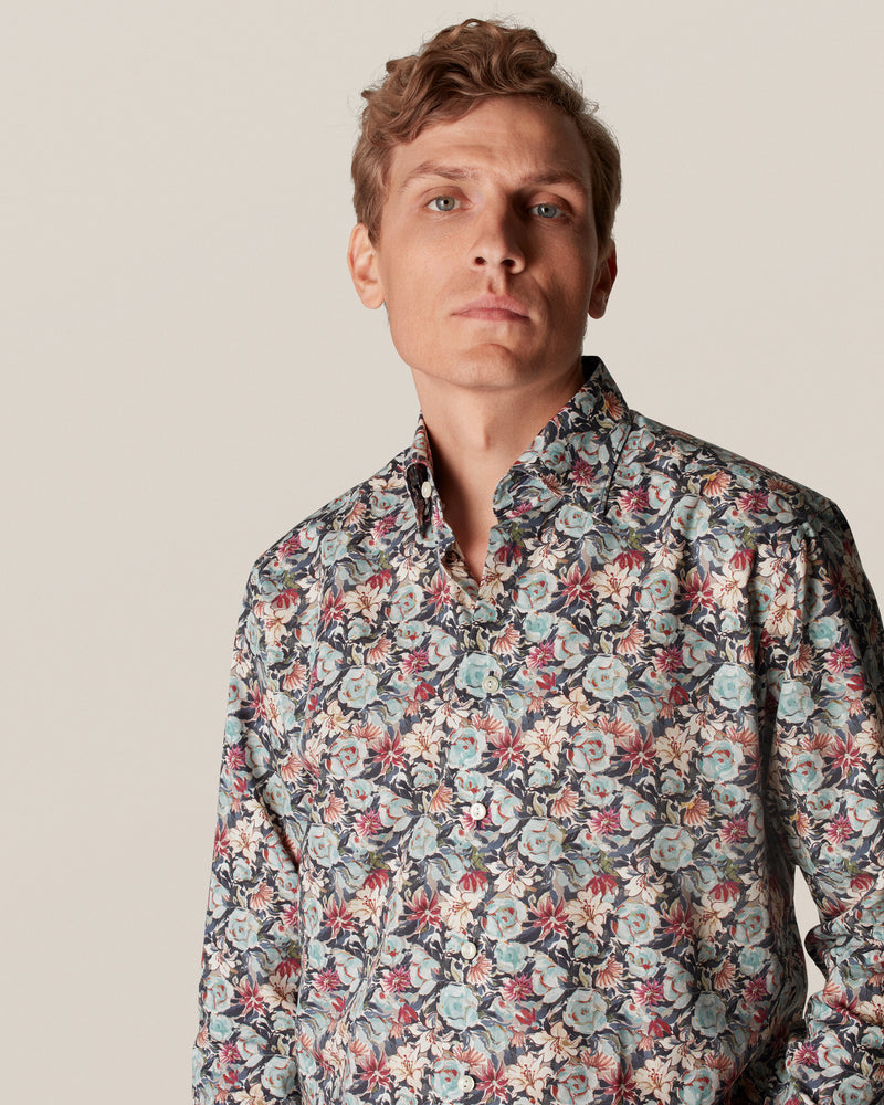 Floral Print Cotton-Tencel Shirt