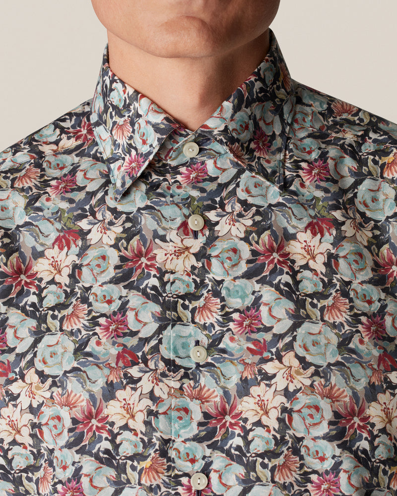 Floral Print Cotton-Tencel Shirt