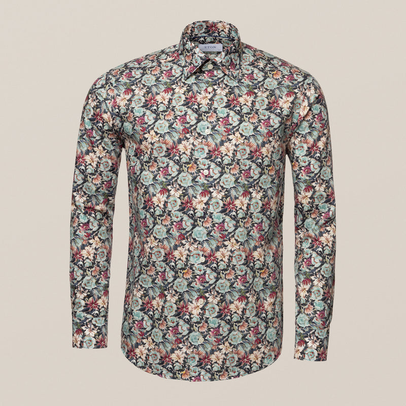 Floral Print Cotton-Tencel Shirt