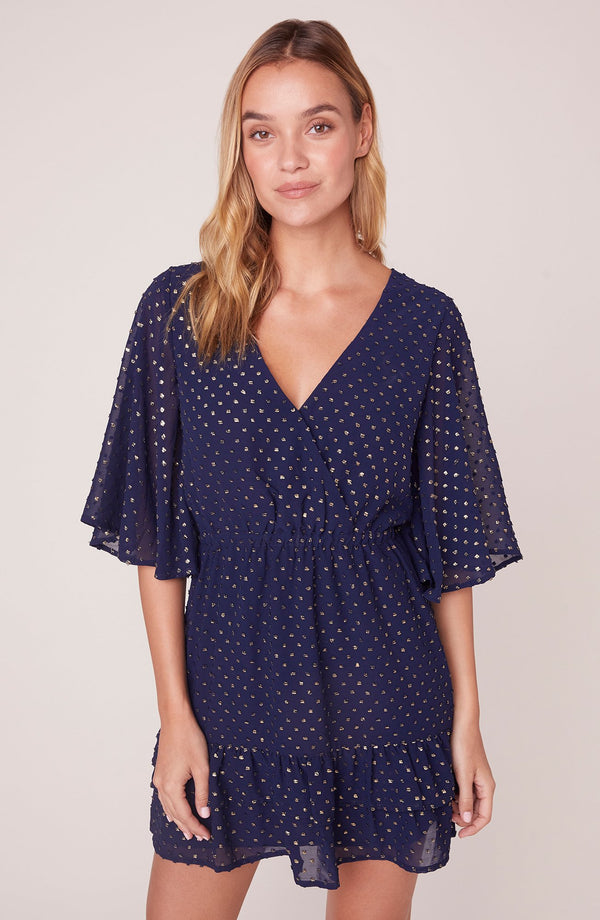 Hot Dots Foiled Mini Dress