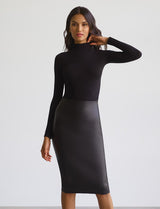 Faux Leather Midi Skirt
