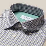 Three Color Check Cotton Lyocell Stretch Shirt