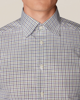 Three Color Check Cotton Lyocell Stretch Shirt